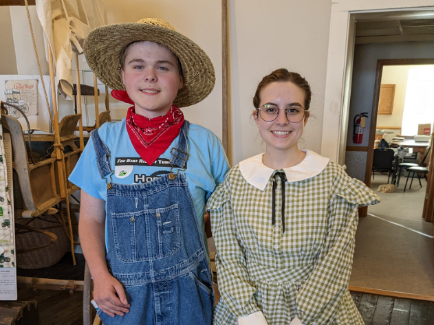teenagers in period clothing